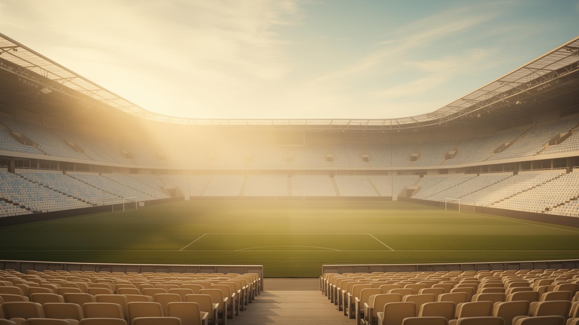 Estadio vacío al atardecer